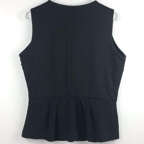 Worthington jeweled black peplum sleeveless top-PL - Picture 3 of 7